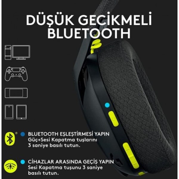 Logitech G G435 Lightspeed Kablosuz Kulak Üstü Oyuncu Kulaklık - Görsel 4