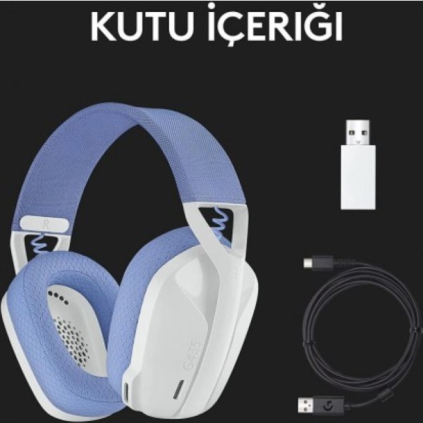 Logitech G G435 LIGHTSPEED Kablosuz Oyuncu Kulaklığı Beyaz - Görsel 4