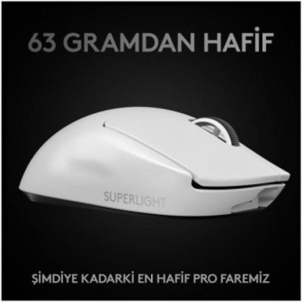 Logitech G PRO X Superlight Hero Beyaz Kablosuz Oyuncu Mouse Teşhir - Görsel 4