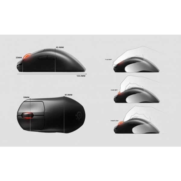 SteelSeries Prime Wireless FPS Oyun Faresi,Siyah - Görsel 9