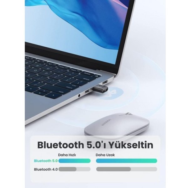 Ugreen Mini USB Dongle Bluetooth 5.0 Adaptör Siyah - Görsel 3