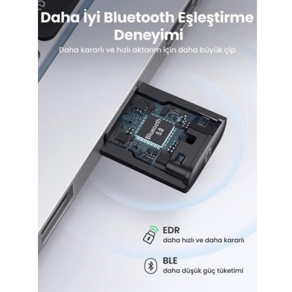 Ugreen Mini USB Dongle Bluetooth 5.0 Adaptör Siyah - Görsel 7