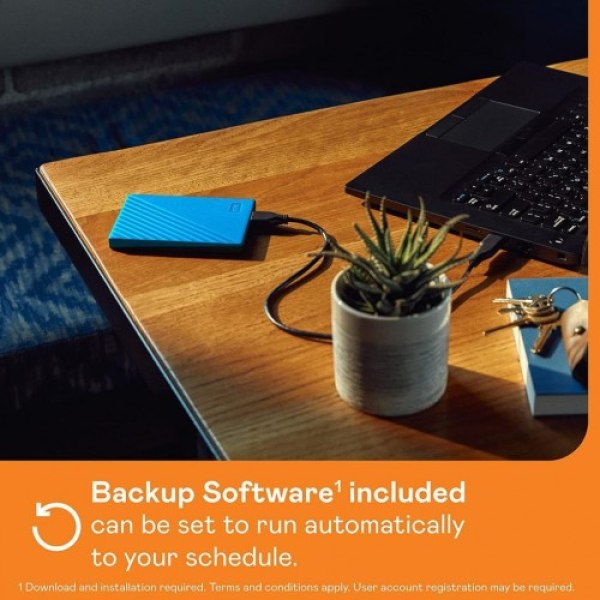 WD 2TB My Passport Taşınabilir Harici Hard Disk, Mavi - Görsel 4